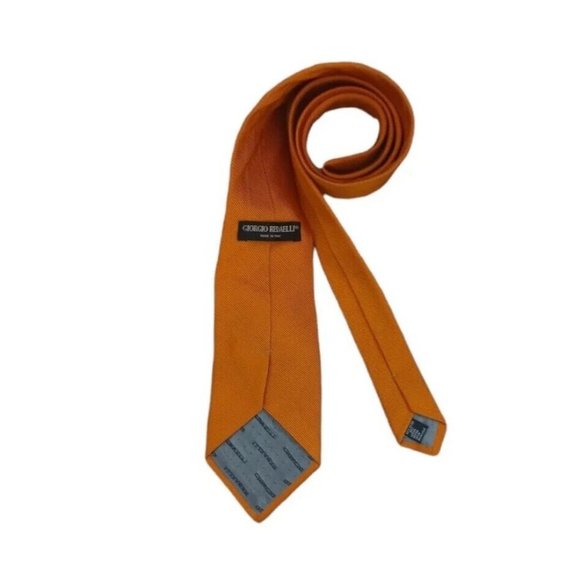 GIORGIO REDAELLI Solid Orange Silk Tie ITALY 60"-3.6" EX COND - Picture 3 of 7